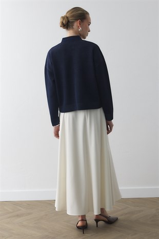 SİM EFEKTLİ ÖRME CEKET LACİVERT