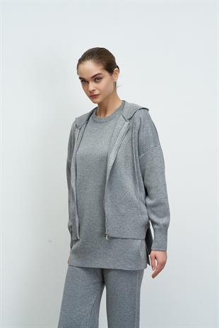 SİMLİ CROP HIRKA GÜMÜŞ