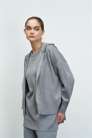 SİMLİ CROP HIRKA GÜMÜŞ