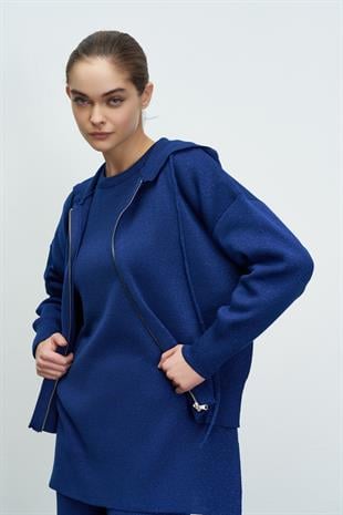 SİMLİ CROP HIRKA LACİVERT