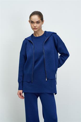 SİMLİ CROP HIRKA LACİVERT