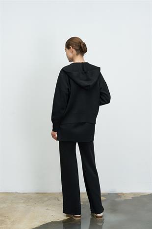 SİMLİ CROP HIRKA SİYAH