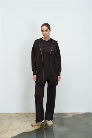 SİMLİ HIRKA KAHVERENGİ