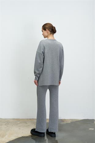 SİMLİ TRİKO BLUZ GÜMÜŞ