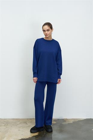 SİMLİ TRİKO BLUZ LACİVERT