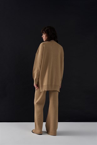 Simli Triko Pantolon Gold