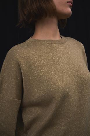 Simli Triko Sweat Gold