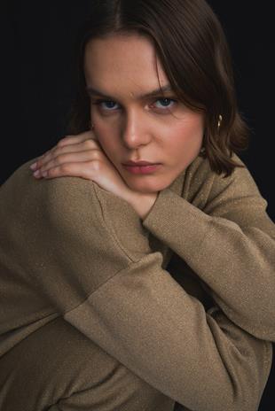 Simli Triko Sweat Gold