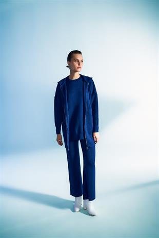 Simli Triko Sweat Lacivert