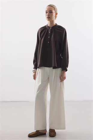 SOFT MUSE BLUZ ACI KAHVE