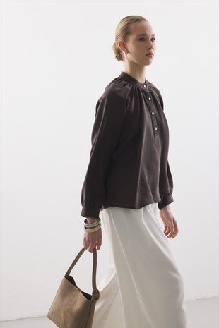 SOFT MUSE BLUZ ACI KAHVE