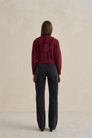 SOFT TOUCHE KAPÜŞONLU HIRKA BORDO