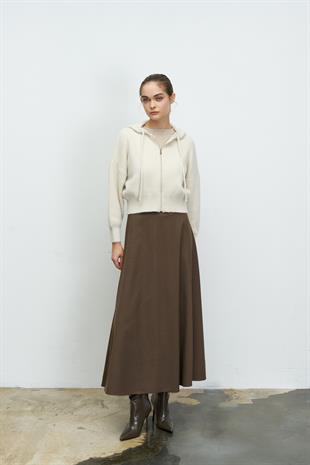 SOFT TOUCHE KAPÜŞONLU HIRKA EKRU