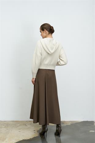 SOFT TOUCHE KAPÜŞONLU HIRKA EKRU