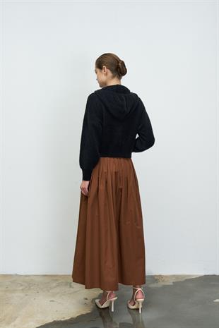 SOFT TOUCHE KAPÜŞONLU HIRKA SİYAH