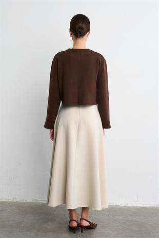 TEK DÜĞMELİ TRİKO CEKET ACI KAHVE