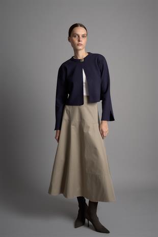 TEK DÜĞMELİ TRİKO CEKET LACİVERT