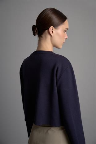 TEK DÜĞMELİ TRİKO CEKET LACİVERT