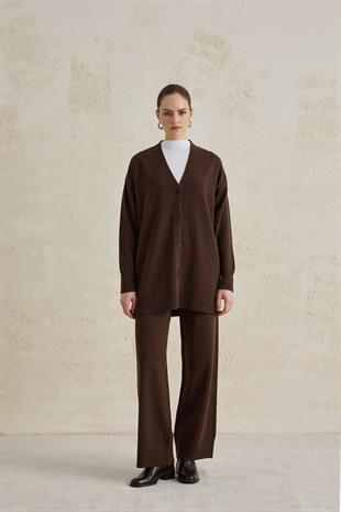 URBAN İKİLİ TRİKO TAKIM KAHVERENGİ