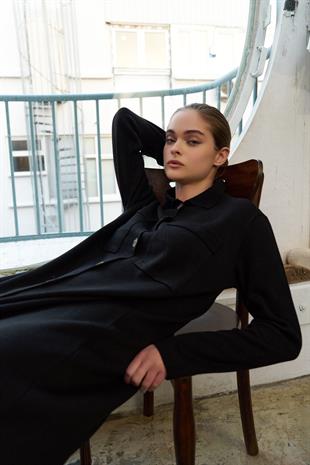 UZUN TRİKO TRENÇ SİYAH