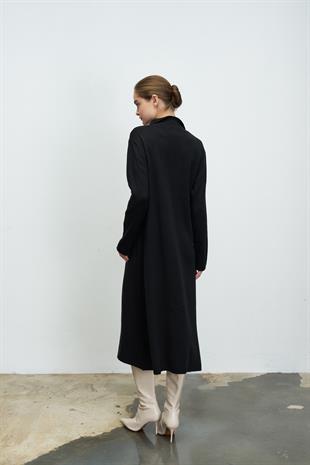 UZUN TRİKO TRENÇ SİYAH