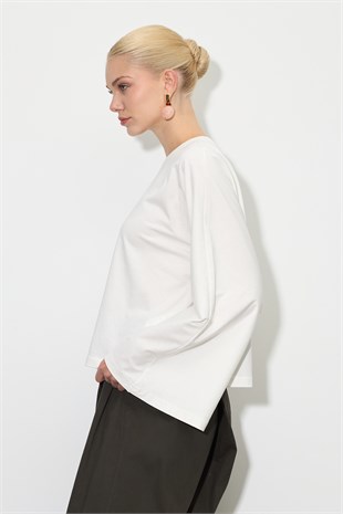 Yarasa Kol Oversize Bluz Ekru
