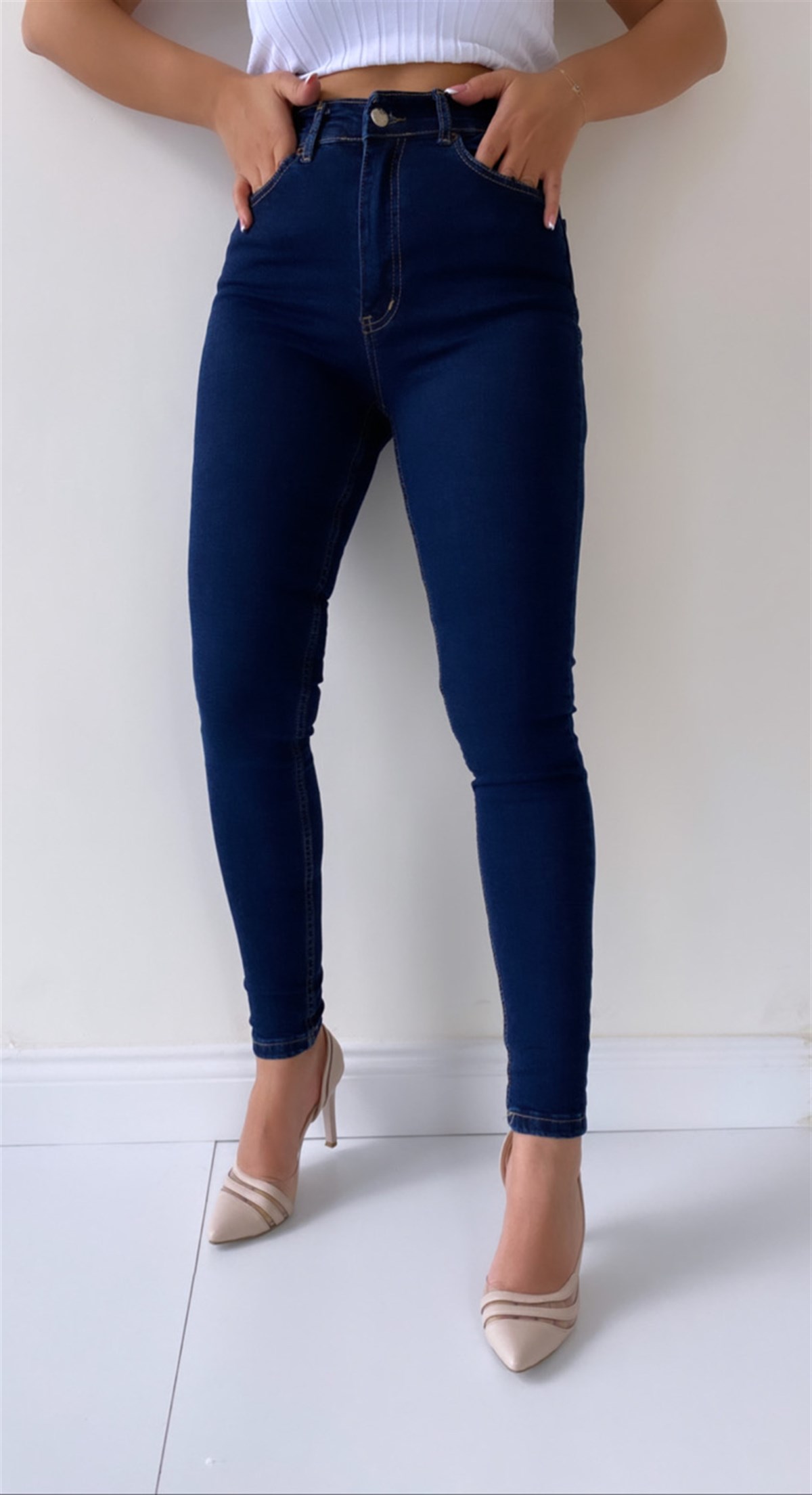 Toparlayıcı Skinny Jean Lacivert