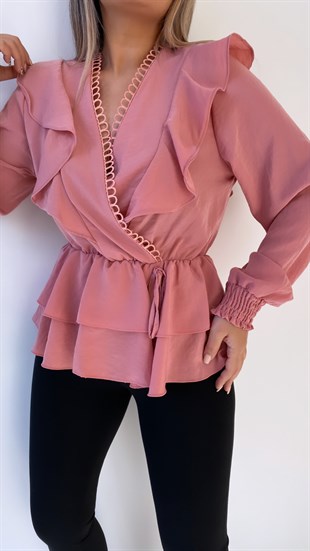Kruvaze Dubai Bluz Pembe