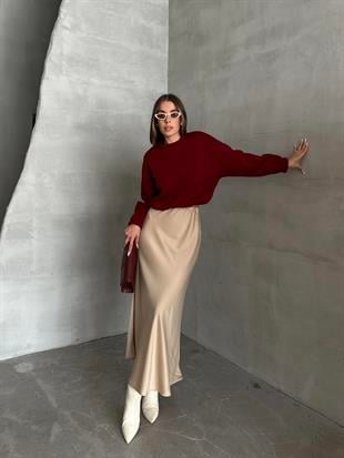 Maxi Boy Saten Etek Bej