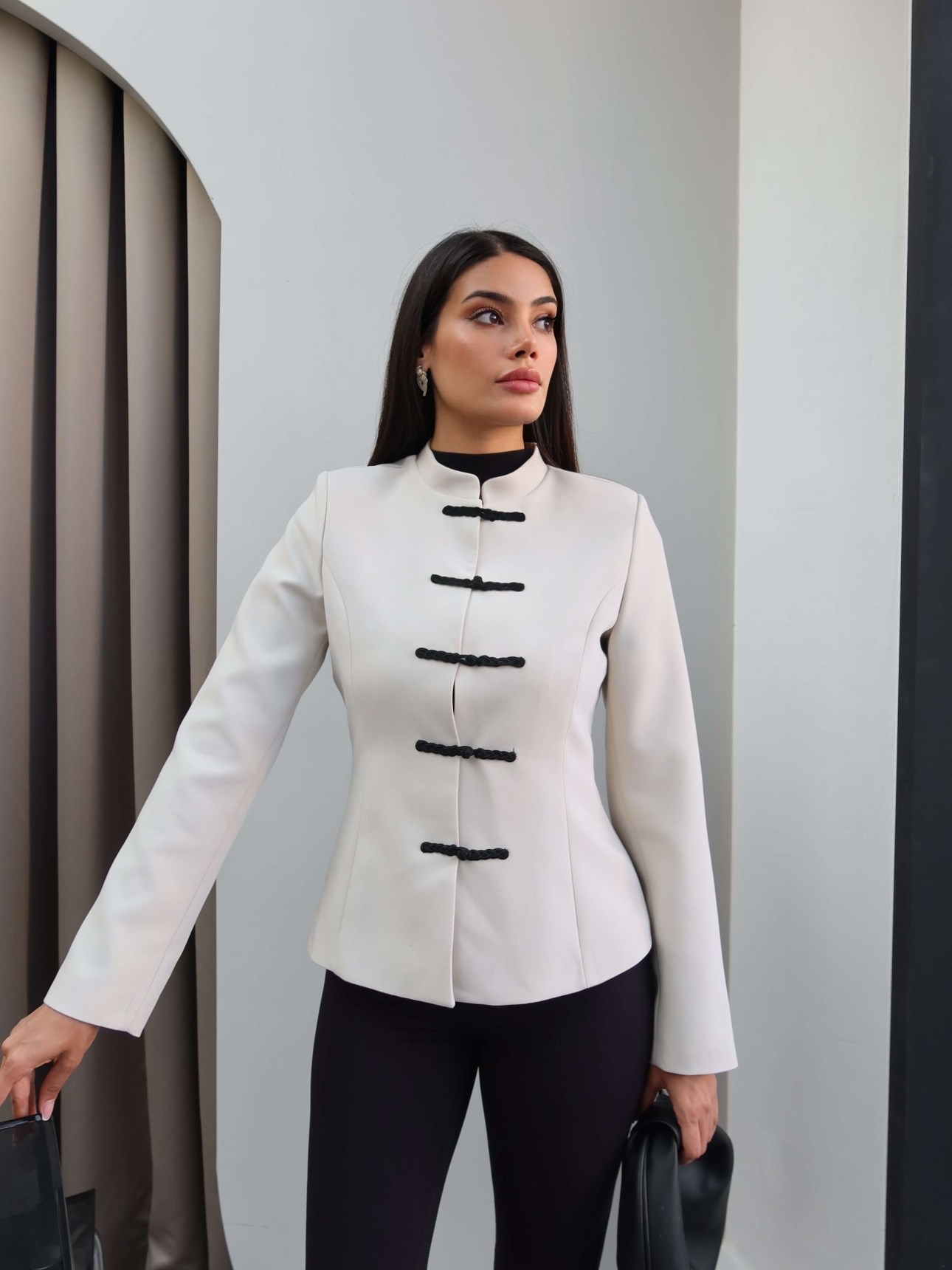 Hakim Yaka İlmek Düğmeli Ceket