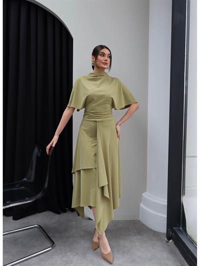 Asimetrik Bluz Etek Takım