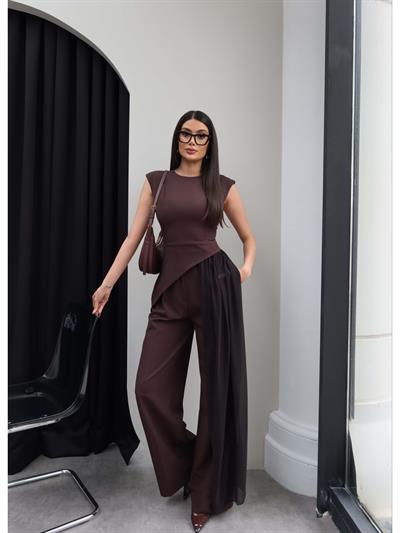 Asimetrik Tül Tasarım İkili Takım