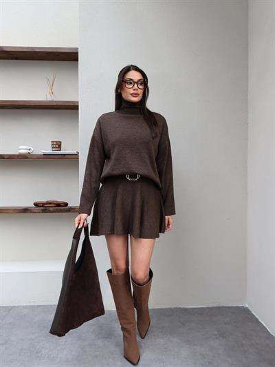 Balıkçı Yaka Triko Etekli Takım