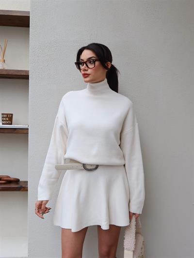 Balıkçı Yaka Triko Etekli Takım