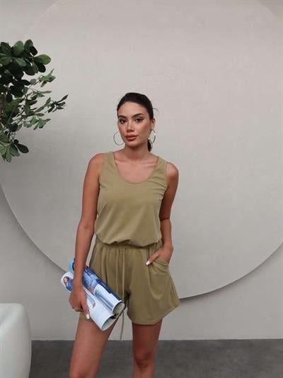 Düz Kesim Şortlu Modal Takım