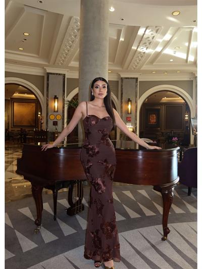 EH Collection Çiçek İşlemeli Tül Davet Elbise