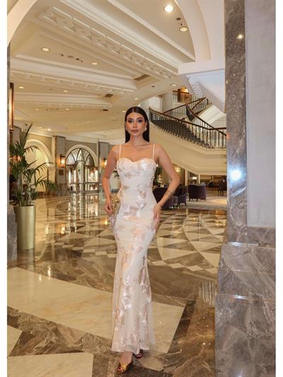 EH Collection Çiçek İşlemeli Tül Davet Elbise