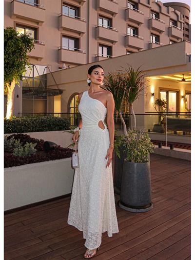 EH Collection Tek Omuz Dantel Elbise