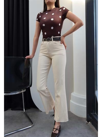 Kemerli Kesik Paça Mom Jean