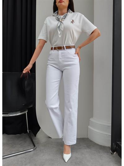 Kemerli Paça Kesik Orj Jean