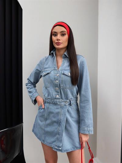 Kısa Denim Elbise