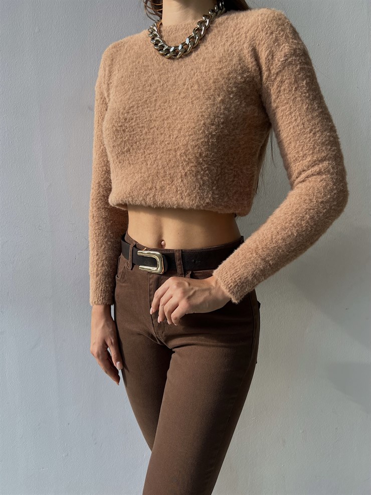 Uzun Kol Alaric Kadın Camel Sakal Kazak 23K000122