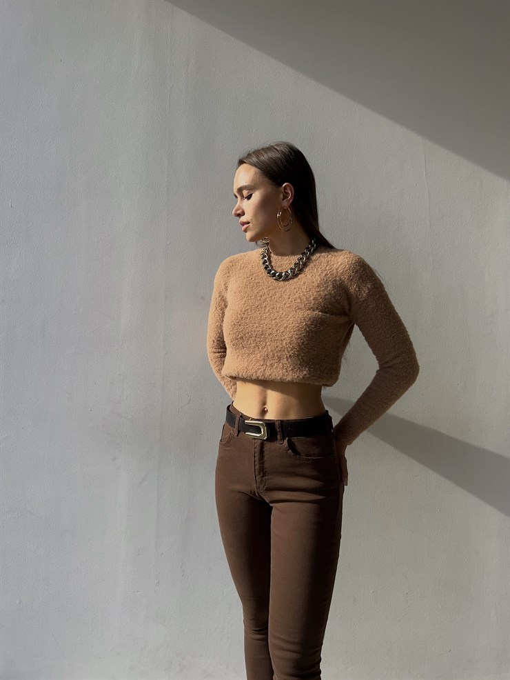 Uzun Kol Alaric Kadın Camel Sakal Kazak 23K000122