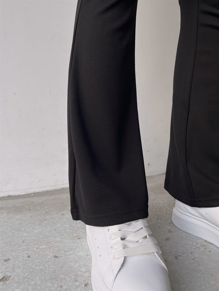 Yüksek Bel İspanyol Paça Abelha Kadın Siyah Tayt 23K000201