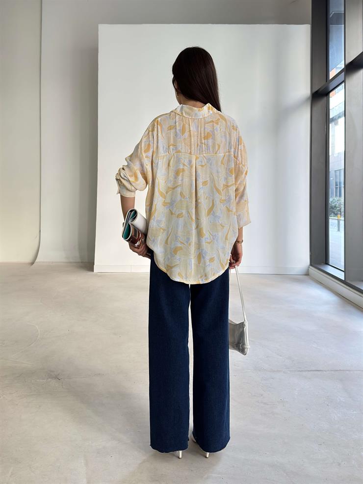 Yüksek Bel Ters Dikiş Abril Lacivert Kot Pantolon 26K371