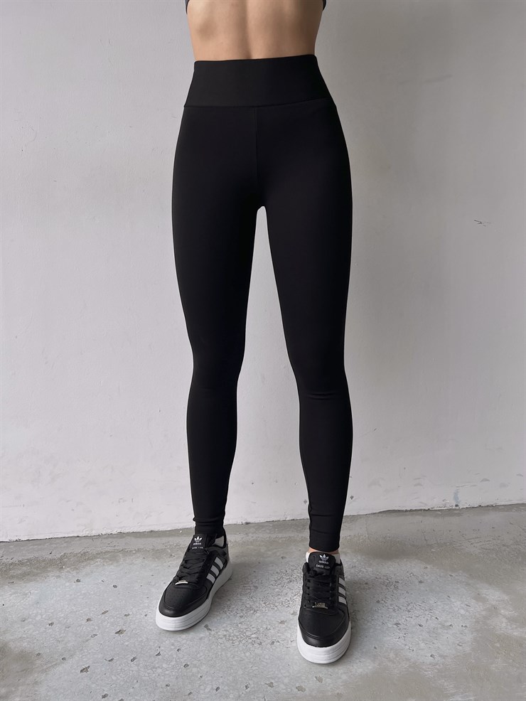 Yüksek Bel Toparlayıcı Afonia Kadın Siyah Tayt 23K000202