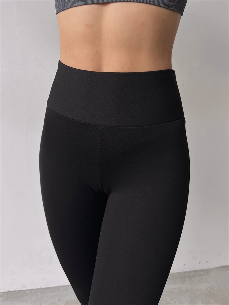 Yüksek Bel Toparlayıcı Afonia Kadın Siyah Tayt 23K000202