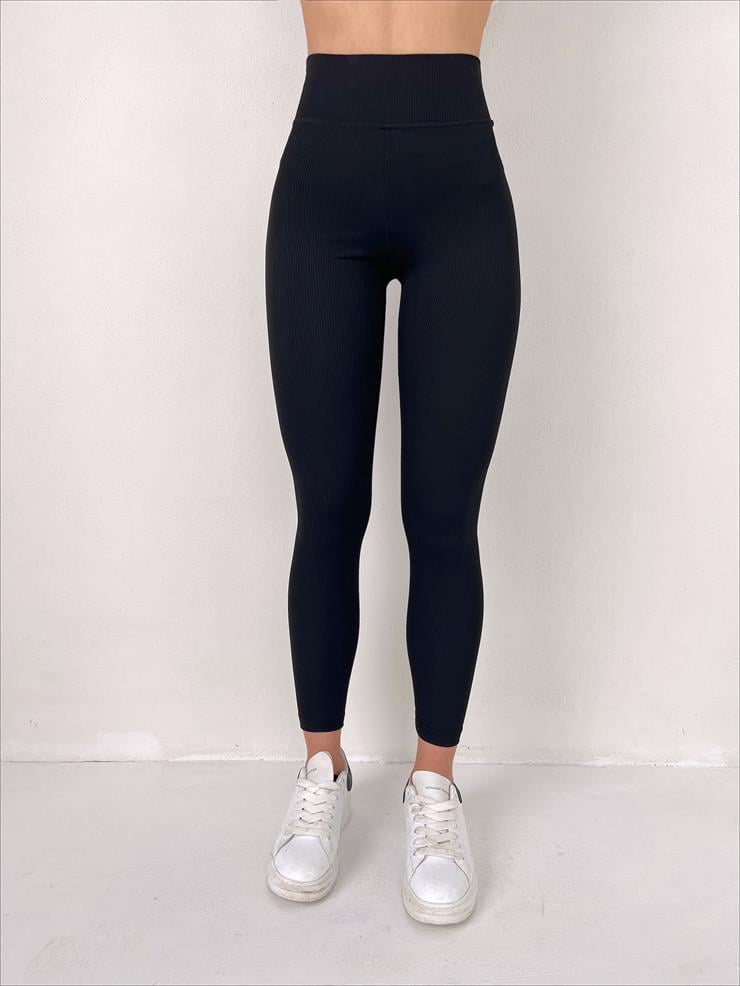 Yüksek Bel Alba Kadın Siyah Tayt 23Y000042