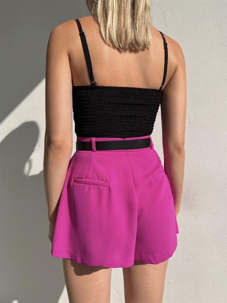 Ayarlanabilir Askılı Gipeli Göğüs Çevresi Fırfırlı Pruna Kadın Siyah Bluz 22Y000449