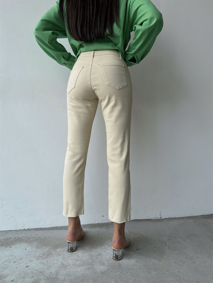 Basıc Yüksek Bel Lupus Kadın Bej Renk Mom Jean 22Y000350